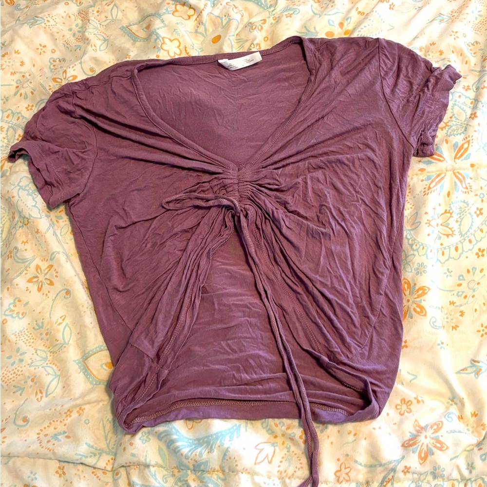 Love charm purple draw string top